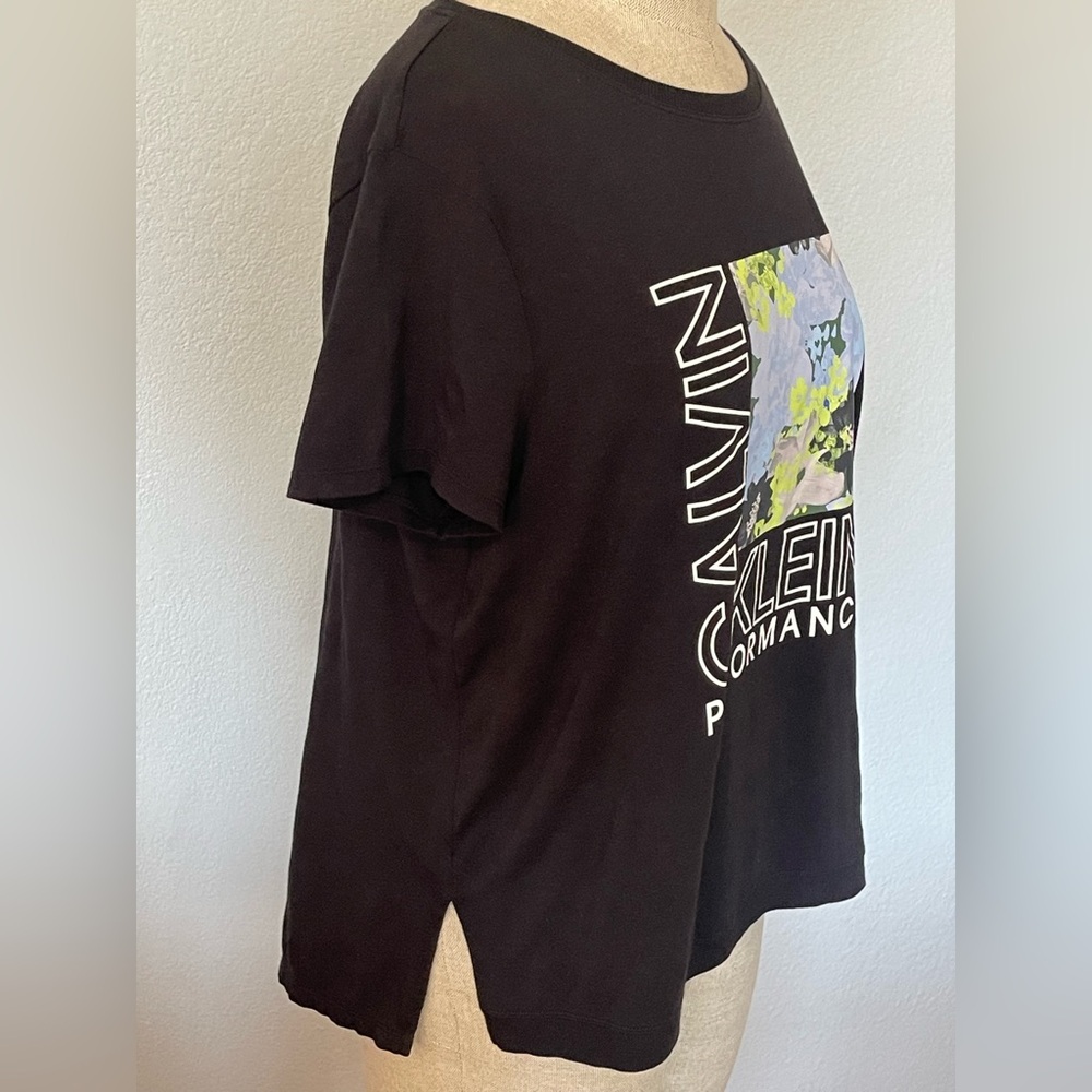 Calvin Klein Performance Black Floral Graphic Tee | Women’s XL - Picture 2 of 7